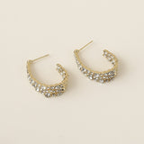 Earrings Studded with Stones - Italy Gold 10K
