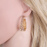 Earrings Studded with Stones - Italy Gold 10K