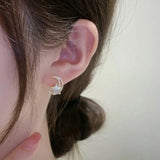 Spinning Crescent Star Stud Earrings