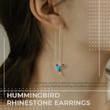 Colorful Flying Hummingbird Rhinestone Earrings