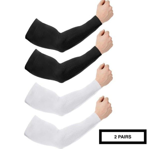 2 PAIRS UV SUN PROTECTION COOLING ARM COMPRESSION SLEEVES