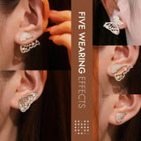 Black Friday Promotion-Butterfly Earrings with Pearls and Diamonds
