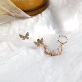 Butterfly Inlaid Zircon Earrings