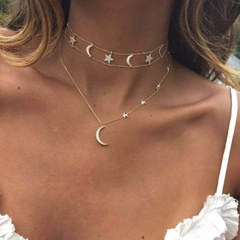 RscvonM 2019 Layered Gold Choker Necklace