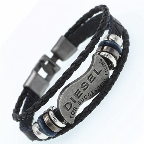 DGW  Bracelet Men Casual Fashion Braided Leather Bracelets